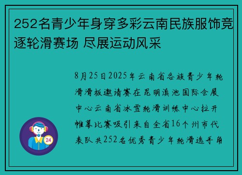 252名青少年身穿多彩云南民族服饰竞逐轮滑赛场 尽展运动风采